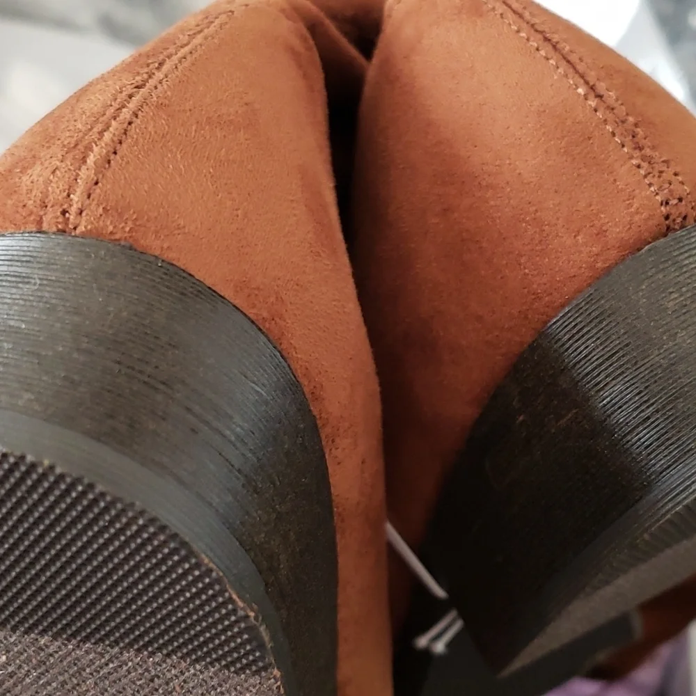 A New Day Sidney Cognac Vegan Suede Over the Knee Boots Size 9.5